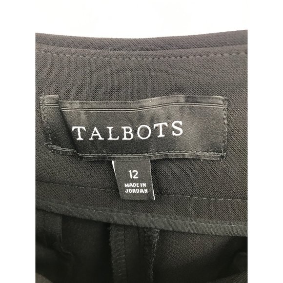 Talbots Stretch Trouser Dress Straight Leg Pant Black 12 - Picture 5 of 6